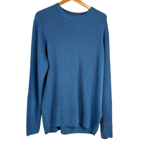 Ted Baker NWT Sett Long Sleeve Textured Crew Neck Bright Blue Men's Size 4 Large - Picture 3 of 11